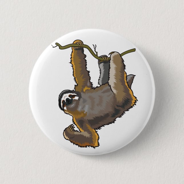sloth 2 inch round button (Front)