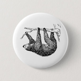 Sloth 2 Inch Round Button