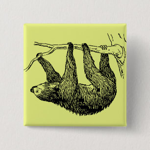Sloth 2 Inch Square Button