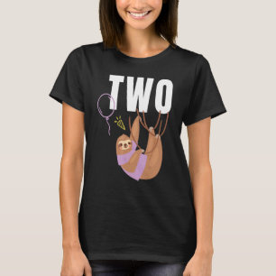 Sloth 2nd Birthday  Lazy Sloths Animal  Graphic T-Shirt