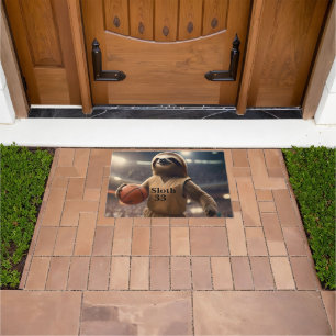 Sloth 33 Basketball Player, Doormat