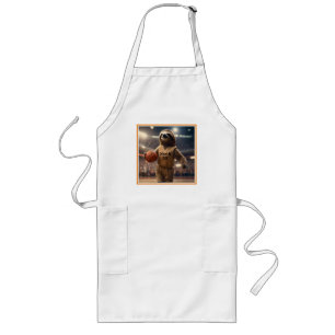 Sloth 33 Basketball Player, Long Apron
