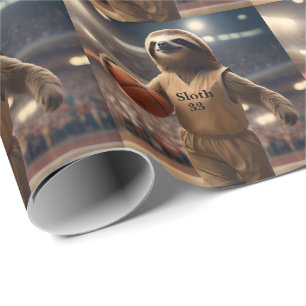 Sloth 33 Basketball Player, Wrapping Paper