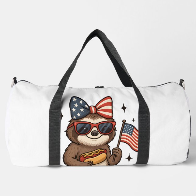 Sloth 4th July Duffle Bag (Front)
