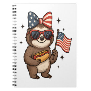 Sloth 4th July Notebook