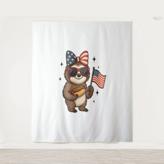 Sloth 4th July Tapestry