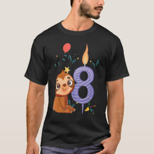 Sloth 8th Birthday Lazy Sloths Animal Graphic T-Shirt