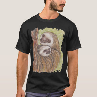Sloth and Baby Black T-Shirt