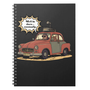 Sloth and Bunny Cartoon Road Trip Adventure Notebook