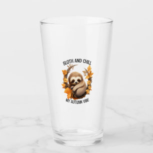 Sloth and Chill My Autumn Vibe Glass