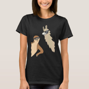Sloth And Llama With Sunglasses Love Sloths And Al T-Shirt