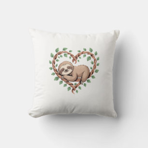 Sloth Animal Lover Artwork Tropical Graphic Art Fu Throw Pillow