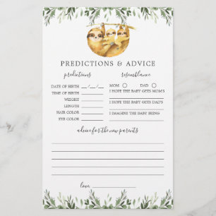 Sloth Animals Baby Shower Predictions and Advice
