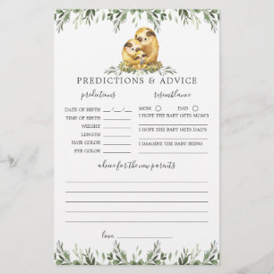Sloth Animals Baby Shower Predictions and Advice