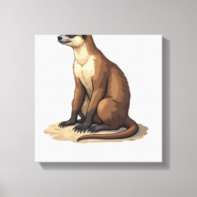 Sloth Antique Engraving Retro Graphic (2) Canvas Print (Front)