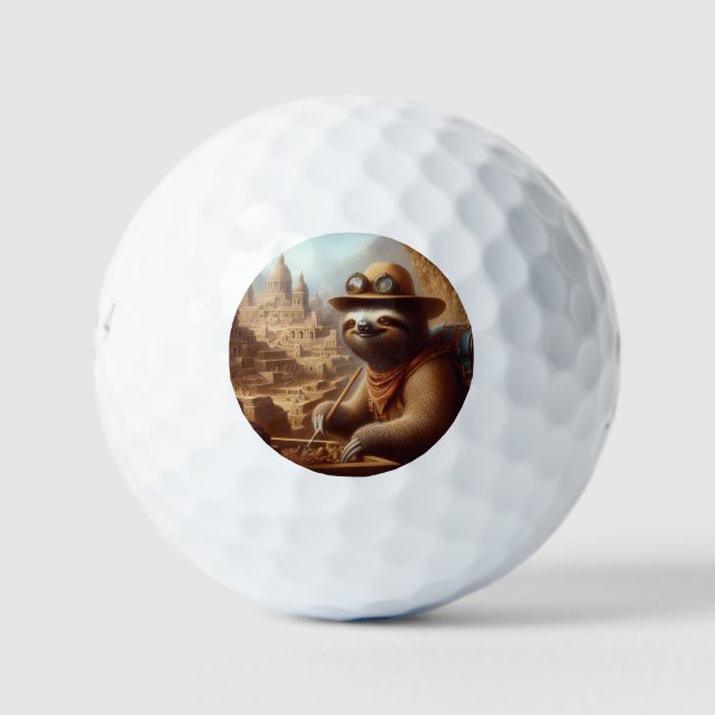 Sloth Archaeologist Golf Balls (Front)