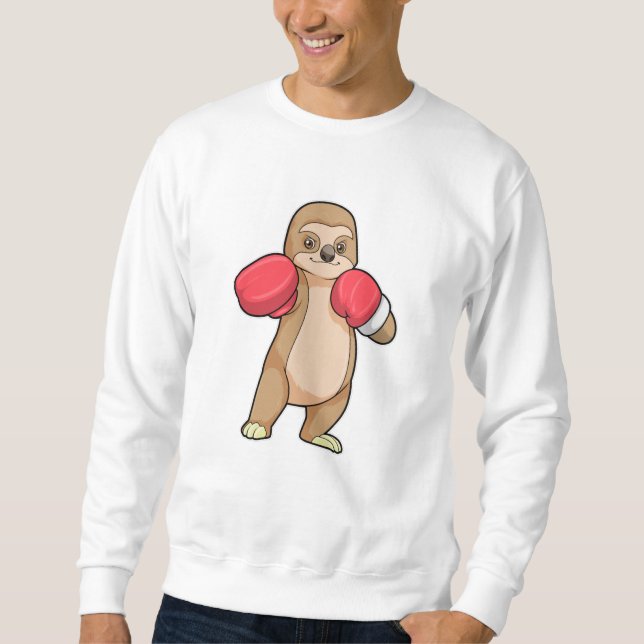 Sloth as Boxer with Boxing gloves Sweatshirt (Front)