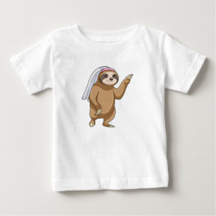 Sloth as Bride with Veil Baby T-Shirt