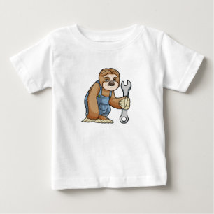Sloth as Craftsman with Wrench Baby T-Shirt