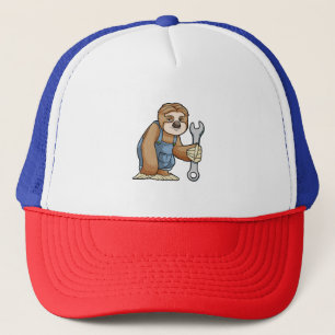 Sloth as Craftsman with Wrench Trucker Hat