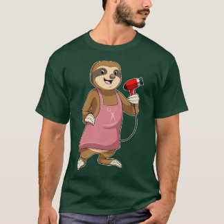 Sloth as Hair stylist with Hairdryer T-Shirt
