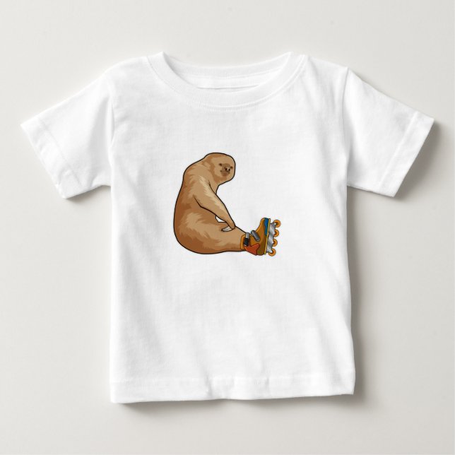 Sloth as Inline skater with Inline skates Baby T-Shirt (Front)