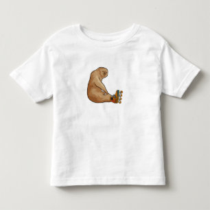 Sloth as Inline skater with Inline skates Toddler T-shirt