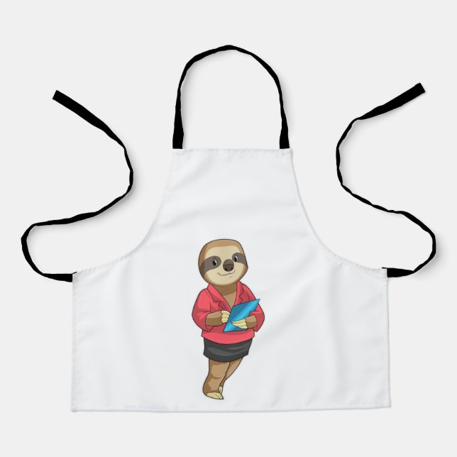Sloth as Secretary with Notepad Apron (Front)