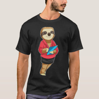 Sloth as Secretary with Notepad T-Shirt