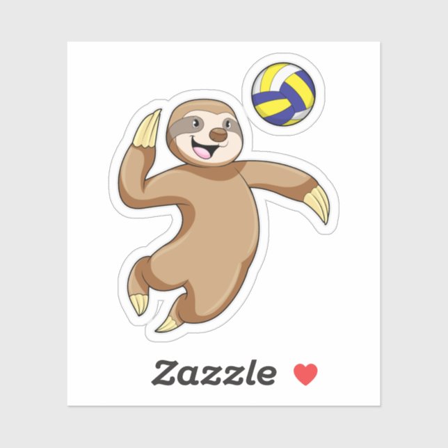 Sloth as Volleyball player with Volleyball (Sheet)