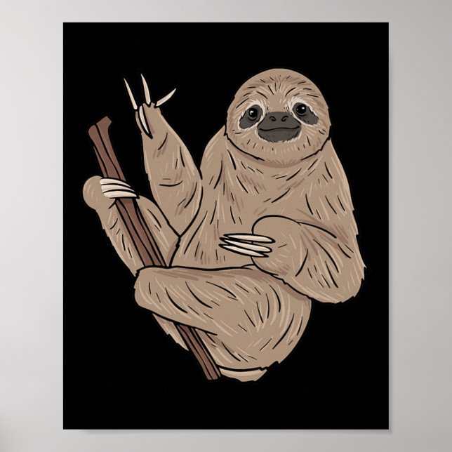 Sloth Asl Hand Gesture Deaf Hearing Loss Awareness Poster (Front)