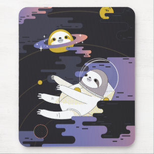 sloth astronaut mouse pad