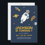 Sloth Astronaut Outer Space Galaxy Kids Birthday Invitation<br><div class="desc">Cute design for kids,  boys or girls who love astronaut,  outer space,  rocket,  universe,  planets,  stars and galaxy. Perfect for space theme birthday party. You can customize the wording to fit other occasions.</div>