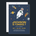 Sloth Astronaut Outer Space Galaxy Kids Birthday Invitation<br><div class="desc">Cute design for kids,  boys or girls who love astronaut,  outer space,  rocket,  universe,  planets,  stars and galaxy. Perfect for space theme birthday party. You can customize the wording to fit other occasions.</div>