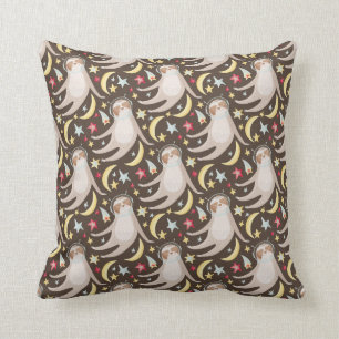 Sloth Astronaut Pattern Throw Pillow