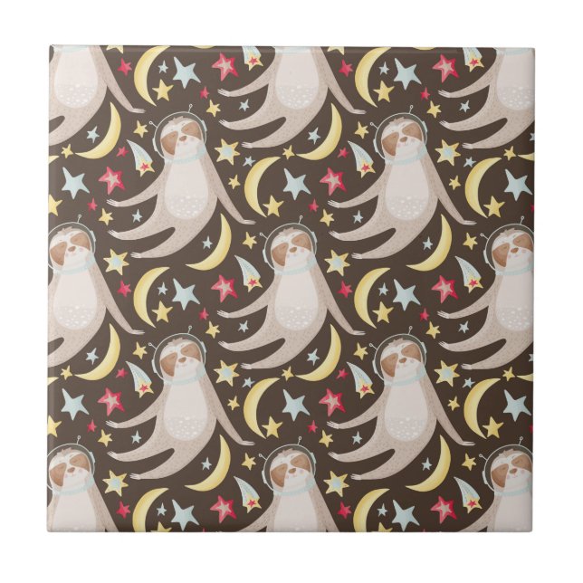 Sloth Astronaut Pattern Tile (Front)