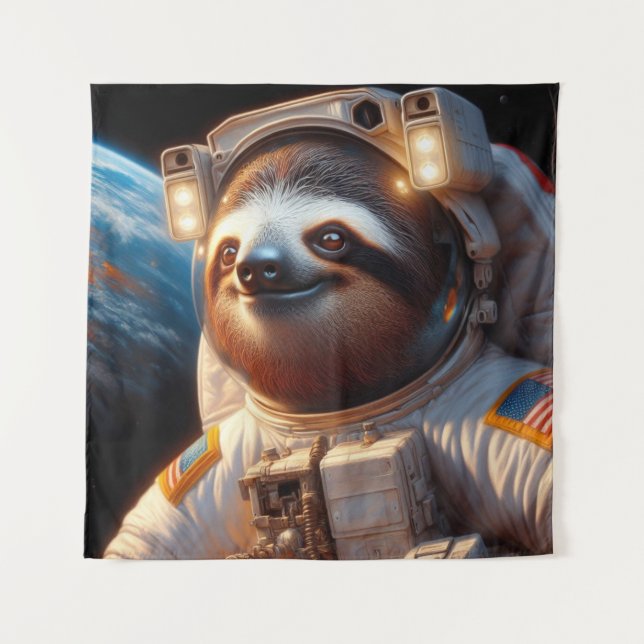 Sloth Astronaut Tapestry (Front)