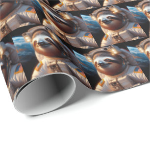 Sloth Astronaut Wrapping Paper