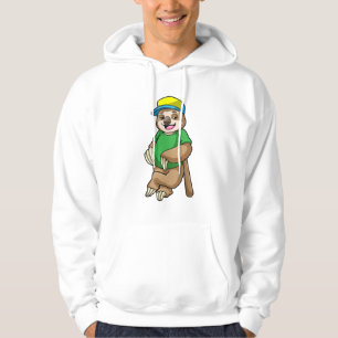 Sloth at Baseball with Baseball bat Hoodie