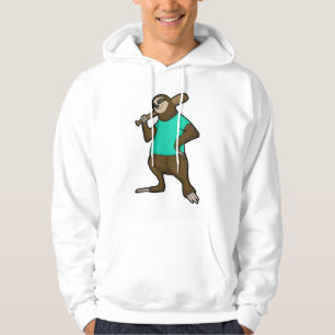 Sloth at Baseball with Baseball bat Hoodie