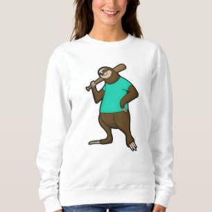 Sloth at Baseball with Baseball bat Sweatshirt