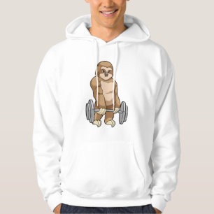Sloth at Bodybuilding with Barbell Hoodie