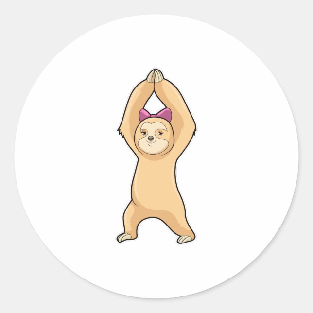 Sloth at Fitness Sports Classic Round Sticker (Front)