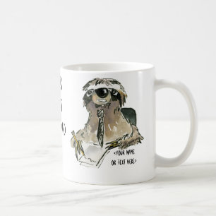 Sloth at Office Cartoon Coffee Mug