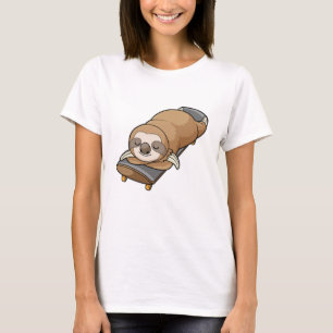 Sloth at Sleeping with Skateboard T-Shirt