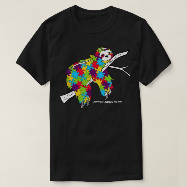 Sloth Autism Awareness  T-Shirt (Design Front)