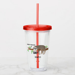 Sloth Back to School All Day with Name Tumbler