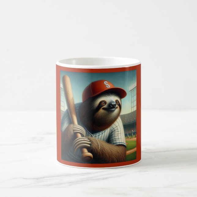 Sloth Baseball Player Coffee Mug (Center)