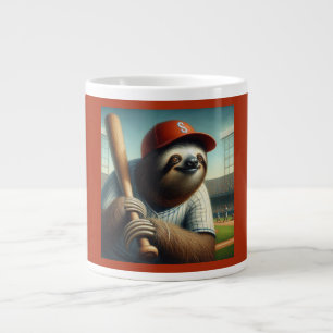 Sloth Baseball Player Large Coffee Mug