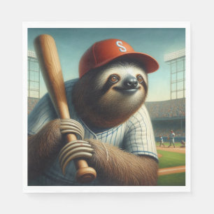 Sloth Baseball Player Napkin